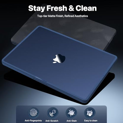 Soonjet FlexArmor for MacBook Air 13 inch Case | M5 M4 M3 M2 2026 2025-2022 | Hybrid Design, Cushioned Edges | Anti-Crack Upgrade | Ultra-Thin Cover Laptop Hard Shell 13.6'' | Midnight Blue Clear - color: Midnight Clear