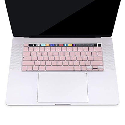 MOSISO Keyboard Cover Compatible with MacBook Pro 13 inch M2 M1 | 2023-2020 A2338 A2289 A2251&Compatible with MacBook Pro 16 2020 2019 A2141 Touch ID, Protective Silicone Skin, Rose Quartz - color: Rose Quartz