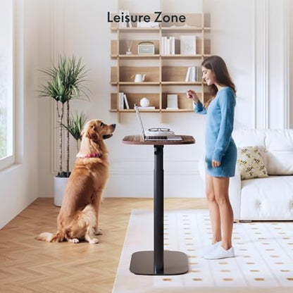 FLEXISPOT 24''Adjustable C Table Gas Spring Mobile Side End Table | Adjustable C table with Wheels, Bedside table for sofa and couch. Laptop Rolling Cart TV Tray, 23.6" W x 13.8" D,Rustic Brown - color: Rustic Brown, size: 24x14