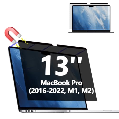 Magnetic Privacy Screen Protector for MacBook pro 13 " (2016-2022,M1, M2) | Privacy Screen Filter for MacBook Air 13 Inch (2018-2021, M1), Anti-Spy-Anti Fingerprint-Anti Blue Light-Anti Glare - color: Magnetic MacBook Pro 13 Inch (2016- 2022, M1, M2)
