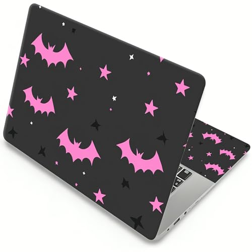 Laptop Skin Sticker Laptop Cover for 12" 13" 13.3" 14" Laptop Stickers,Reusable Skin Sticker Cover Personalized Art Waterproof & Scratch-Resistant Protector Case,Pink Bats and Stars - color: Pink Bats And Stars