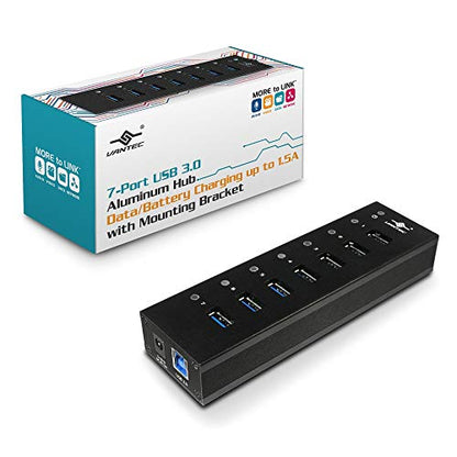 VANTEC 7-PORT USB 3.1 ALUMINUM HUB WITH PREMIUM POWER ADAPTER