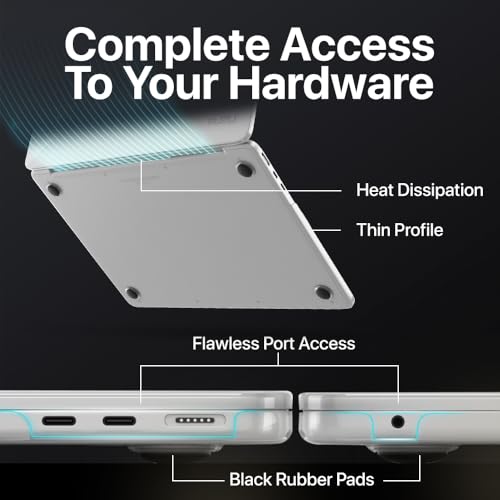 Kuzy for MacBook Pro 14 inch Case M5 M4 M3 M2 M1 Pro/Max 2026-2021, Compatible A3401 A3185 A3112 A2992 A2918 A2779 A2442 Protective Hard Shell Cover - Anti-Fingerprint - Matte Finish, Midnight - color: Frosted Clear