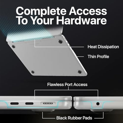 Kuzy for MacBook Pro 14 inch Case M5 M4 M3 M2 M1 Pro/Max 2026-2021, Compatible A3401 A3185 A3112 A2992 A2918 A2779 A2442 Protective Hard Shell Cover - Anti-Fingerprint - Matte Finish, Midnight - color: Frosted Clear