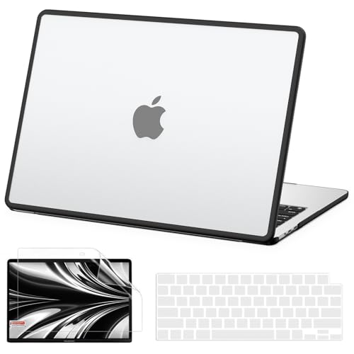 AKIT Compatible with MacBook Air 13 Inch Case M5 2026 2025-2022 M4 M3 M2 A3449 A3240 A3449 A3113 A2681, [Anti-Cracking] Laptop Case&Keyboard Cover&Screen Protector for MacBook Air 13.6 Inch, Clear - color: Clear