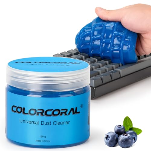 ColorCoral Cleaning Gel Dust Cleaner for PC Keyboard Car Detailing, 160g | For PC Laptops, Office Electronics, Car Interior, Computer and Gaming Accessories; Universal Cleaning Kit Gift for Men Women - color: Navy Blue