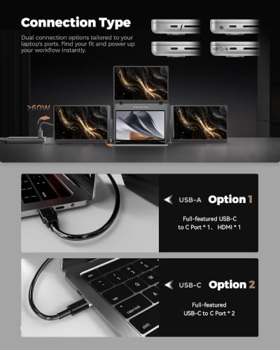 Ladomi Triple Screen Laptop Monitor Extender, 14" Laptop Screen Extender | FHD 1200P, One Cable Connection, Driver Needed, 400% Boost Efficiency, Fit for 12"-16.5" Laptop, Plug&Play Fit for Wins, Mac - size: 14-inch