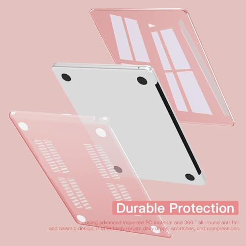 CISSOOK Compatible with MacBook Air 13.6 inch Case Pink 2022 2023 2024 2025 Release A2681 A3113 A3240, Plastic Shell & Keyboard Cover for MacBook Air 13 M4 M3 M2, Clear Pink | A3449 A3240 A3113 A2681, 5in1 Set Hard Shell Case Keyboard Cover for MacBook Ai