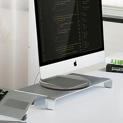 Aluminum 360° Rotation Monitor Swivel Base Computer Screen Monitor | Turntable Stand Flat Panel TV Rotating Mat for iMac Laptop Potted Plants Arts Crafts Products Display Stand
