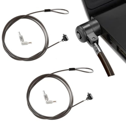 2 Pack Laptop Cable Lock, 6.6 Feet Anti-Theft Security Steel Lock with Keys, Heavy Duty 3x7mm Standard T-Slot Compatible with Lenovo, Asus, Acer Laptops & Tablets, Black - color: black-key-2 pack