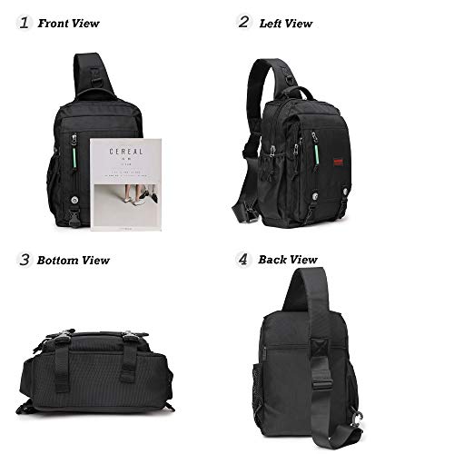 NICGID Sling Bags Chest Shoulder Backpacks, Laptop Backpack Crossbody Messenger Bag Travel Outdoor Men Women - color: Black-2483, size: 13.3 inch