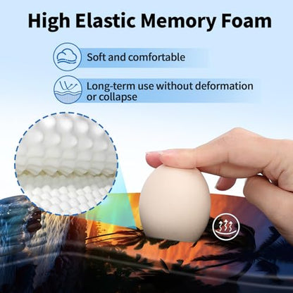 YIWEI Ergonomic Mouse Pad with Wrist Rest for Carpal Tunnel Pain Relief | Memory Foam Wrist Support,Non-Slip Rubber Base, Keyboard Computer Mousepad,Lycra Cloth Surface,Gaming Home Office - color: Sunset Beach