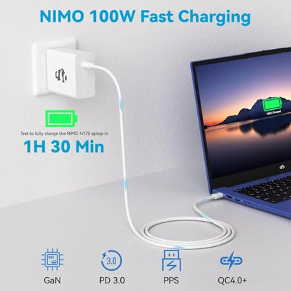 65W GaN USB C Fast Charger, PD 3.0 Wall Adapter with 6.6ft Cable, Reliable Power Block for MacBook Pro/Air, iPhone-16/15, iPad, Sam-sung-S24, PPS Laptop Charger for Travel, Home & Office - size: 65W