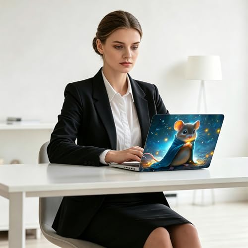 Universal Laptop Skin Decal, 3-Piece Vinyl Protector for 12 13 14 15.6" Notebook, Waterproof Anti-Scratch, Easy Trim & Bubble-Free Finish, Cute Little Mouse - color: Cute Little Mouse