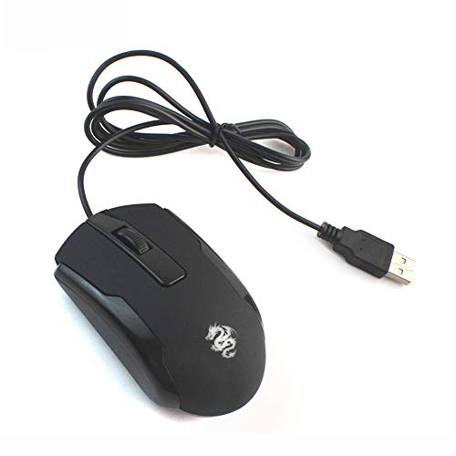 WishLotus Left Handed Mouse Logo Laser Engraving and Matte Process 800 DPI Resolution 3D Button Plug and Play Mini USB Wired Mouse Suitable for Laptop