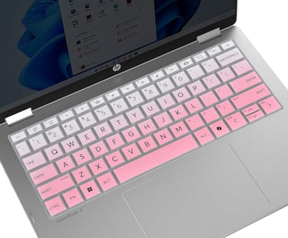 Keyboard Cover Skin for 14" HP OmniBook Laptop 14-fe0097nr / OmniBook 5 AI PC 14-he0099nr 14-he0017nr / OmniBook 5 Flip 14-fp0000 14-fp0057nr(Not for OmniBook X Flip 14-fm 14-fk 16-ar)-Gradual Pink - color: Gradual Pink