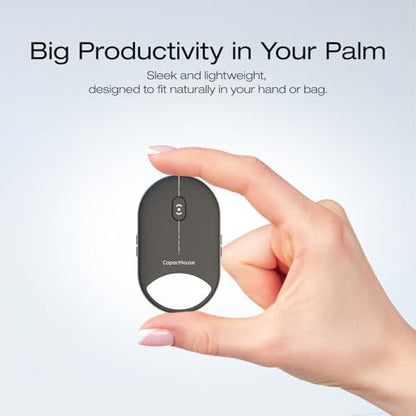 Mini Wireless Mouse, Portable Silent Optical Mouse, Slim Lightweight Design with USB Receiver, Compatible with Laptop/Tablet/Desktop (Black) - color: Black