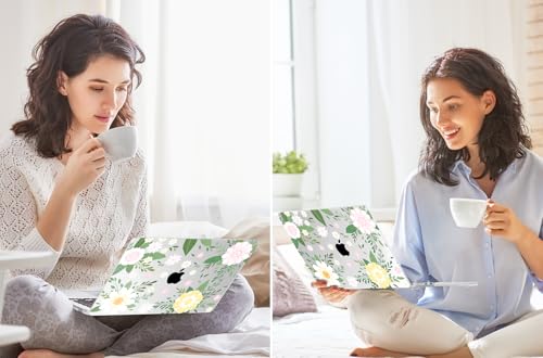 Tuiklol for 2026 2025 2024 2023 MacBook Air 15 inch Case Model M5 A3448 M4 A3241 M3 A3114 M2 A2941 Hard Shell Case for MacBook 15.3'' Cover, Flowers White - color: Flowers White