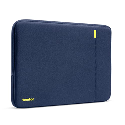 tomtoc 360° Protective Laptop Case for 14" Lenovo HP ASUS Dell Acer Laptop | Water-Resistant Shockproof Computer Bag Sleeve with Accessory Pocket Fits 14-inch Notebook Ultrabook Portable Monitor - color: Navy Blue, size: 14 Inch