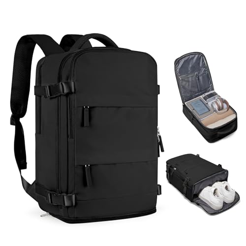 coofay Travel Backpack For Women Men Airline Approved Carry On Backpack Flight Approved Waterproof Sports Luggage Backpack Casual Daypack Small Hiking Backpacks Black Backpacks - color: A-black, size: Medium