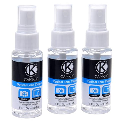 Lens and Screen Cleaning Kit - 3X Cleaning Spray, 3X Microfiber Cloth - Perfect to Clean The Lens of Your DSLR Camera (3 Bottles) - color: 3 Bottles