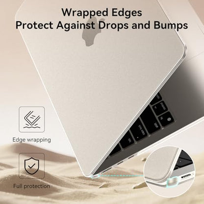 BlueSwan for MacBook Air 13 inch Case, M5 M4 M3 M2 2026-2022 Laptop Cover | 100% Match Official Color, Matte Grippy Texture, Scratch Resistant, Easy to Snap on, Air 13.6 Protective Hard Shell - color: Starlight Clear