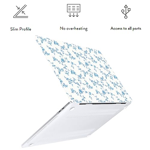 LanBaiLan Laptop Plastic Hard Shell Protective Case, Compatible for New MacBook Air 13 inch 2020 2019 2018 Release A2337 M1 A2179 A1932 Retina Display with Touch ID & Keyboard Cover, Engraved Floral - color: Engraved Floral