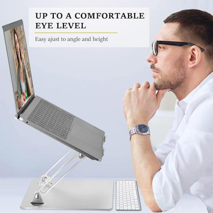 Laptop Stand for Desk, Ergonomic Aluminum Laptop Stand Adjustable Height, Foldable Laptop Riser for 10-17 Inchs Laptop(Gold) - color: Gold