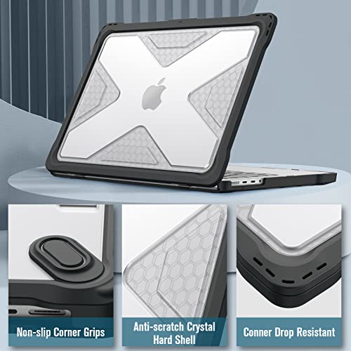 Fintie Case for MacBook Pro 14 Inch A3426 A3427 A3434 A3401 A3185 A3112 A2992 A2918 A2779 A2442 with M5 M4 M3 M2 M1 Chip (2021-2026) - Heavy Duty Rugged Hard Shell Cover, Crystal Clear - color: Crystal Clear