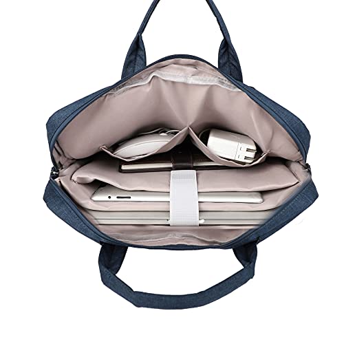 Multifunctional Briefcase,Muti-Pockets Laptop Case Bag For 15.6 inch-16 inch Laptop Computer - color: Blue