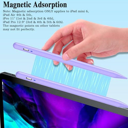 Stylus Pen for Android Tablet, Tablet Pencil for iOS/Android,Rechargeable Active Stylus Pen for iPhone/Samsung/XiaoMi/Huawei/Vivo/Lenovo and Other Android Smartphones and Tablet-Purple - color: Purple