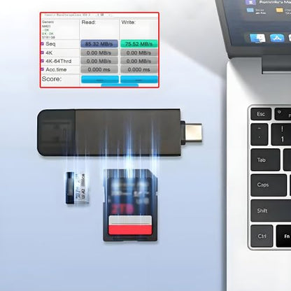 Xiwai Type-C & USB 3.0 to SD Card & TF T-Flash Card Reader Writer for Tablet & Camera & Laptop & Mate Serial Phone - style: USB-C to TF+SD