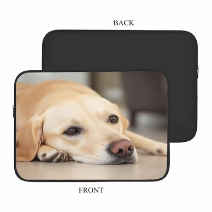 Laptop Sleeve Bag 15.4 15.6 Inch,Yellow Labrador Retriever Cute Dog Protective Polyester Computer Cases Laptop Cover Briefcase Bag Tablet Travel Cover - color: LPS-003