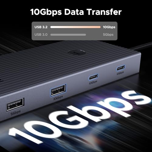 UGREEN Revodok Pro 9 in 1 USB C Hub Gigabit Ethernet Adapter 4K@60Hz HDMI, 100W PD Charging, USB A Data Ports, SD/TF Card Reader Compatible with MacBook Neo/Air/Pro M1, M2, M3,M4, M5,Steam Deck
