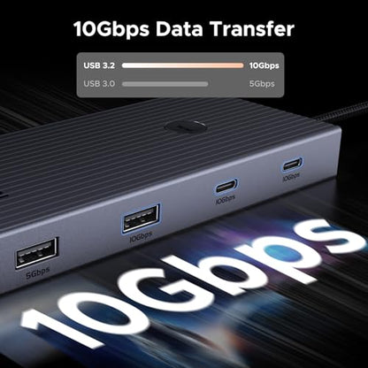 UGREEN Revodok Pro 9 in 1 USB C Hub Gigabit Ethernet Adapter 4K@60Hz HDMI, 100W PD Charging, USB A Data Ports, SD/TF Card Reader Compatible with MacBook Neo/Air/Pro M1, M2, M3,M4, M5,Steam Deck