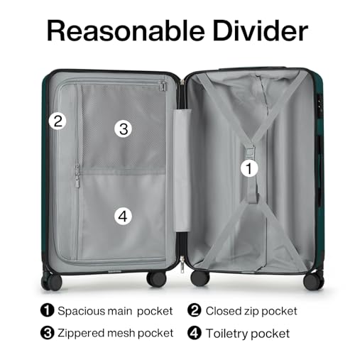 Hanke Luggage Sets 2 piece Carry On Luggage with Wheels PC Hard Shell Suitcases Lightweight Travel Luggage Travel Suitcase Woman Men 20/29 Inch (Blackish Green) - color: Blackish Green, size: 2 Piece Set（20/29）