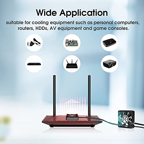 ELUTENG Dual 40mm USB Fan with 3 Speeds Adjustable 5V PC Fan Max 5500RPM | 40mm * 40mm * 25mm Mini Case Fan Quiet Computer Fan Compatible for PC, TV Box, Router, Xbox, PlayStation - size: 40mm
