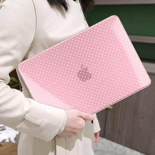 MEEgoodo 4-in-1 Printed Case for MacBook Neo 13 inch 2026 Release Model A3404, Laptop Hard Shell Cases with Keyboard Skin & Screen Protector & Webcam Covers, Cherry Blossom Pink&Polka Dots - color: Cherry Blossom Pink&Polka Dots
