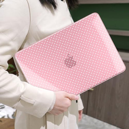 MEEgoodo 4-in-1 Printed Case for MacBook Neo 13 inch 2026 Release Model A3404, Laptop Hard Shell Cases with Keyboard Skin & Screen Protector & Webcam Covers, Cherry Blossom Pink&Polka Dots - color: Cherry Blossom Pink&Polka Dots