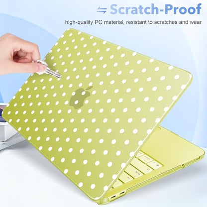 May Chen for MacBook Neo Case 13 inch 2026 | 100% Match Official Color | Pattern printing, Anti-Crack & Scratch & Fingerprint | Protective Hard Shell Cases Laptop Model A3404, Citrus - White Polka dot - color: Citrus - White Polka dot