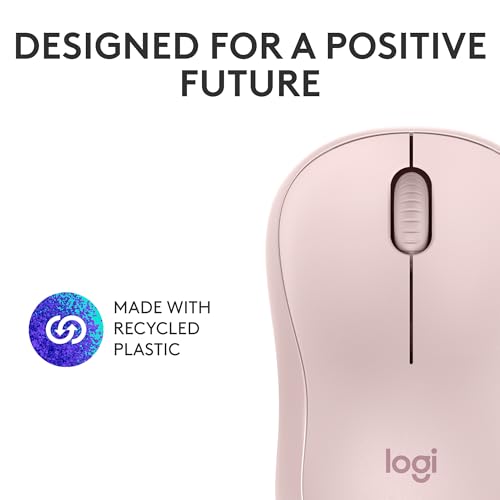 Logitech M240 Compact Silent Bluetooth Wireless Mouse - Rose | Bluetooth connectivity, no USB receiver, quiet clicks, 3 non-customizable buttons, 18-month battery life, PC Mac compatible - color: Rose, size: 1 Pack, style: Bluetooth