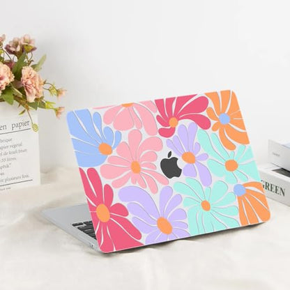 G JGOO Compatible with MacBook Air 15 inch Case 2026 2025 2024 2023 M5 A3448 M4 A3241 M3 A3114 M2 A2941, Clear Protective Plastic Hard Shell Case +Keyboard Cover+Screen Protector, Colorful Flowers - color: Colorful Flower