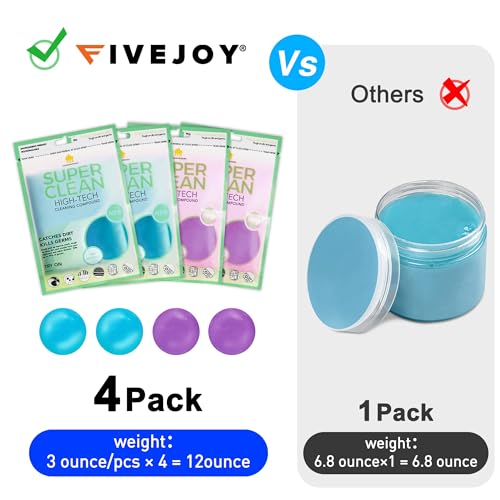 Car Cleaning Gels, 4-Pack Universal Auto Detailing Tools Car Interior Cleaner Putty, Dust Cleaning Mud for PC Tablet Laptop Keyboard, Camera, Printers, Calculator - 320g (2.8oz/pcs) - color: Blue,Purple