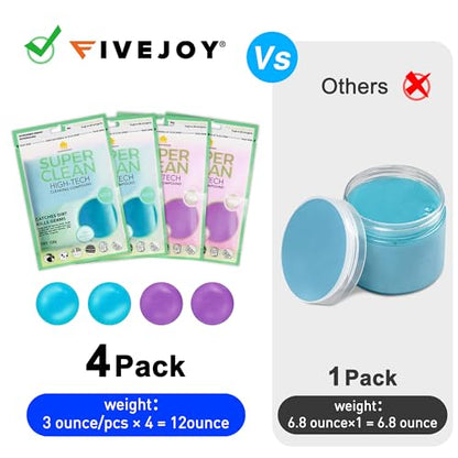 Car Cleaning Gels, 4-Pack Universal Auto Detailing Tools Car Interior Cleaner Putty, Dust Cleaning Mud for PC Tablet Laptop Keyboard, Camera, Printers, Calculator - 320g (2.8oz/pcs) - color: Blue,Purple
