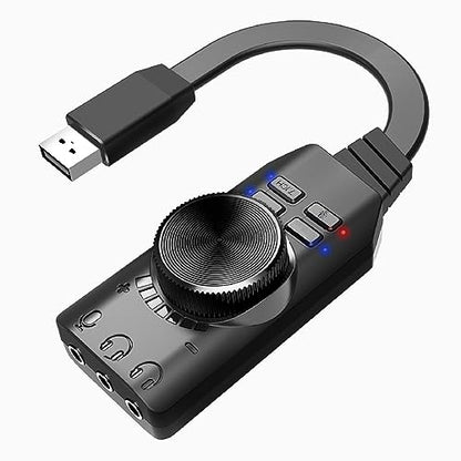 DAGIJIRD USB 2.0 External Sound Card Adapter with Dual TRS Headphone and Microphone Jack for PC Laptop Gaming Device