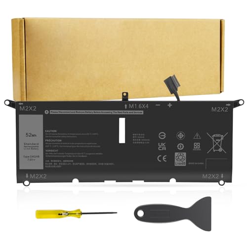 Futurebatt DXGH8 7.6V 52Wh Laptop Battery Compatible with Dell XPS 13 9370 9380 0H754V FHD 13-9370-D1705S Latitude 3301 5390 5391 7400 7490 Series Notebook G8VCF P82 - size: DXGH8 13.39×5.71×0.73 in