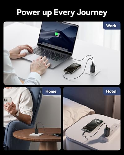 Baseus 2 Pack 65W USB C Charger Block, PPS 3-Port Fast Compact Foldable USB C Charger for MacBook, iPad Pro, Galaxy S24, iPhone 17/16 and More Series