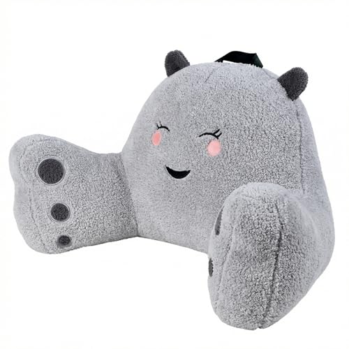 Reading Pillow for Sitting in Bed Couch Teens/Adult, Back Rest Pillow for Sitting Up in Bed with Shredded Memory Foam, Includes Arms and Washable Cover (Oyster Gray, Cloud Velvet) - color: Oyster Gray, size: Cloud Velvet