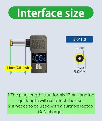 USB C to DC Adapter Cable, 5.0 * 1.0mm for Samsung | GaN Charger Adapter, Connector Tip to USB-C, Compatible with 5.0mm Samsung Laptops, Travel Plug Adapter - size: 5.0 * 1.0mm Samsung