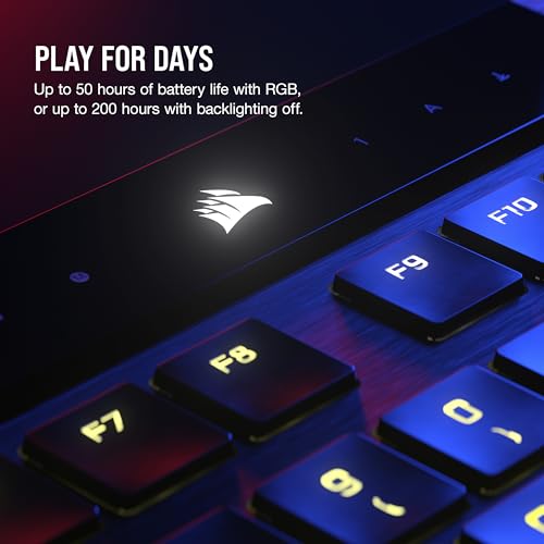 Corsair K100 AIR Wireless RGB Mechanical Gaming Keyboard - Ultra-Thin, Sub-1ms Slipstream, Low-Latency Bluetooth, Cherry MX Ultra Low Profile Keyswitches - NA Layout, QWERTY - Black - style: K100 AIR WIRELESS